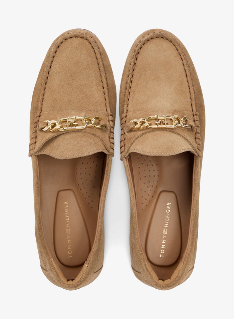 TOMMY HILFIGER Suede Chain Penny Loafers - Image 5